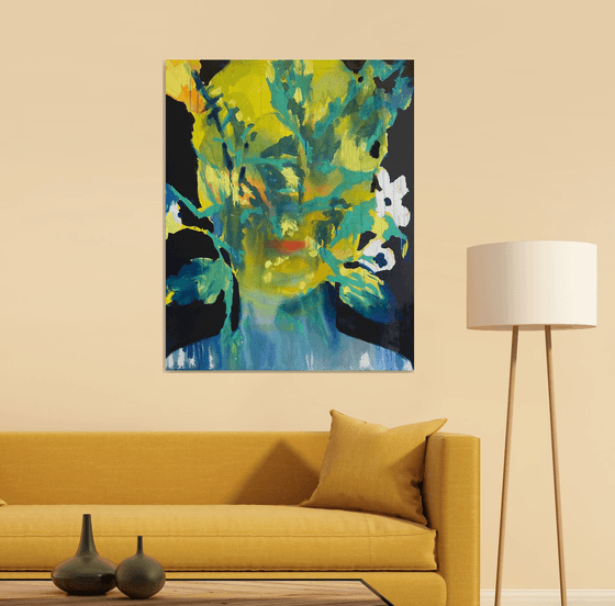 Man in flowers