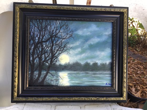 FULL MOON ACROSS THE RIVER