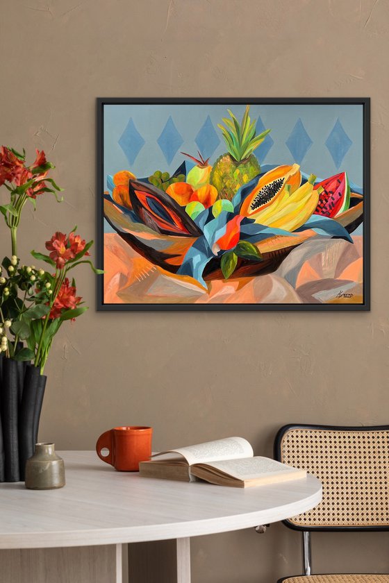 Island Fruit Symphony Still Life Bowl