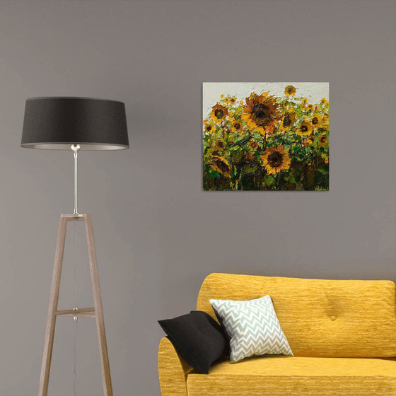 Sunflowers  Impasto Oil painting