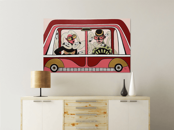 Driving with flamingos