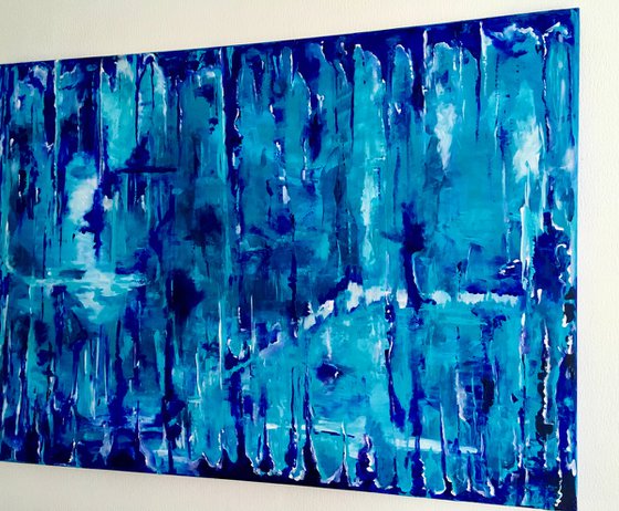 Blue dreams inspired by  nature for interior design 112 x 82 x 2 cm