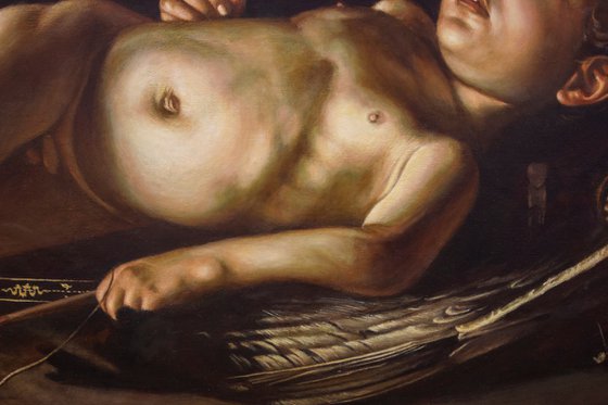 Master copy after Caravaggio "Amorino dormiente"