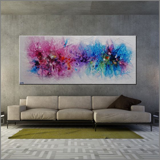 In The Bouquet 240cm x 100cm Huge Colourful Texture Abstract Art