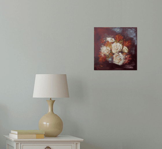 The Rose Bouquet  Impressionist Flowers / Still Life Autumn