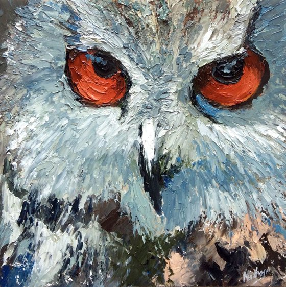 Up Close! - Textured Bird Portrait in Oils