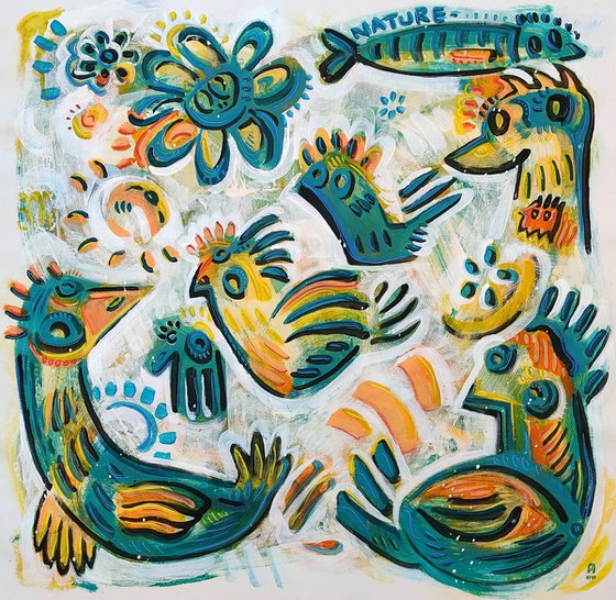 HAPPY NATURE 90x90cm