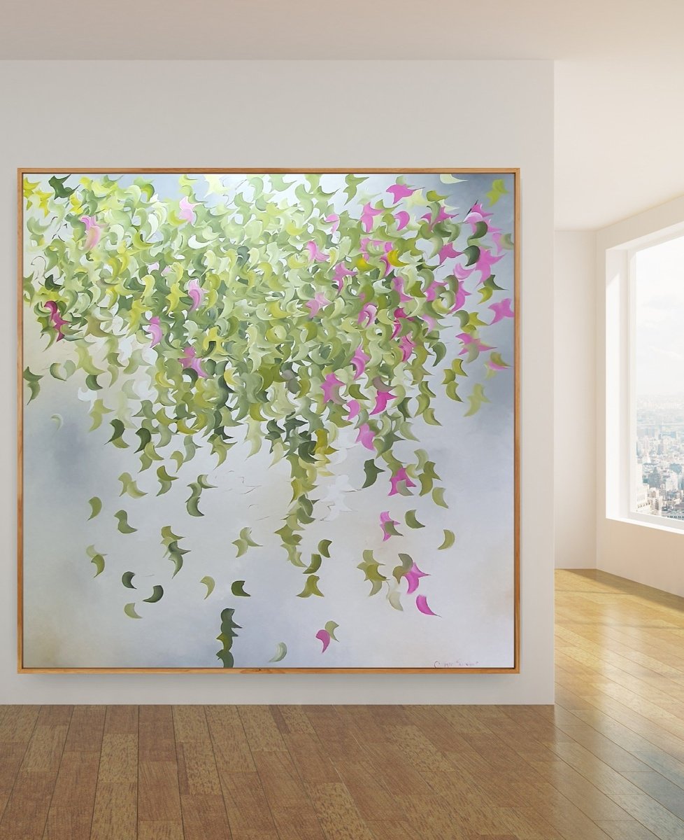 Abstract Acrylic Painting By Gabriela Azar Schreiner, 75 X 75, The Hidden Pathway, Original Artwork