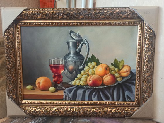 Still life with Armenian fruits (40x60cm, oil painting, ready to hang)