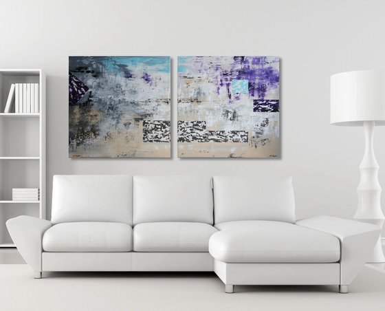 Haze (165 x 80 cm) XXL (66 x 32 inches) Diptych