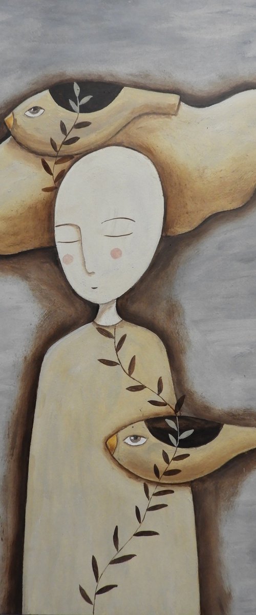 The woman and the birds by Silvia Beneforti