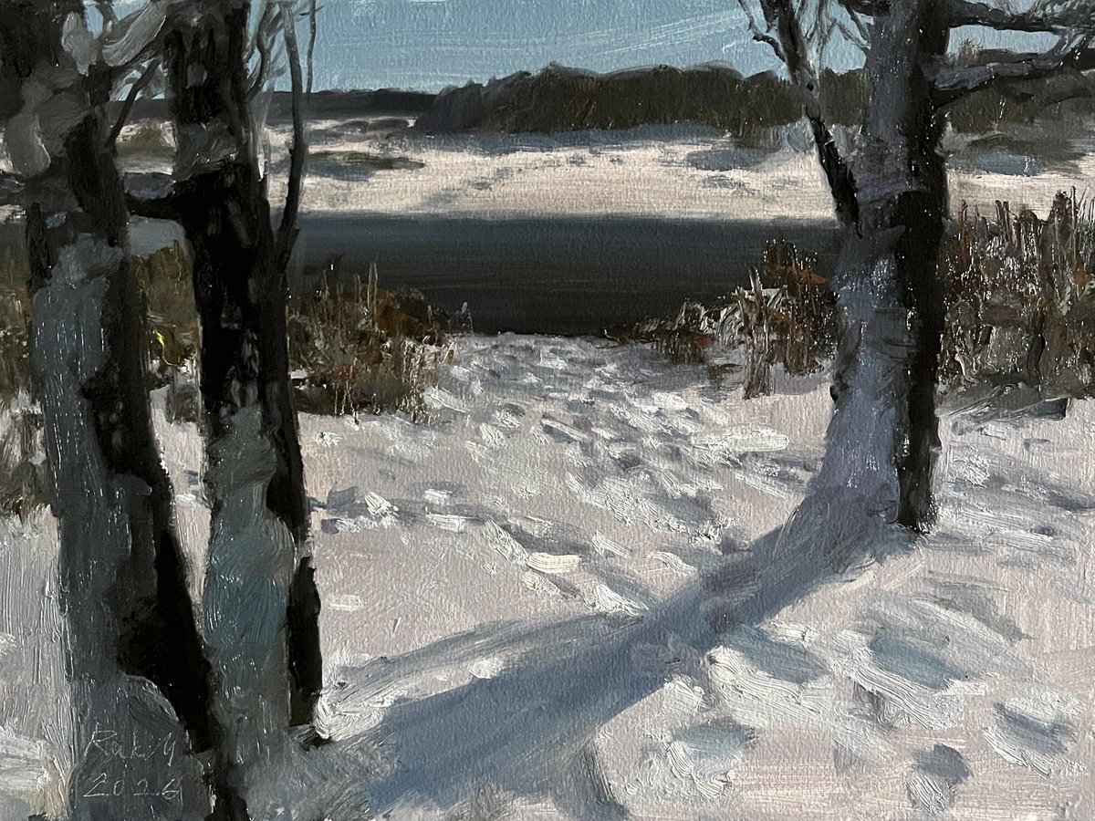River In Winter By Michael Rak, 16 X 12, Artwork For Sale On Artfinder