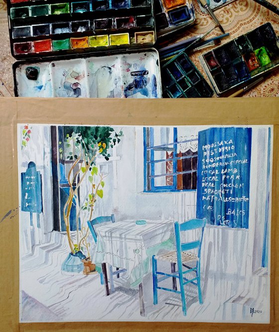 GREEK TAVERN /37 x 29 cm