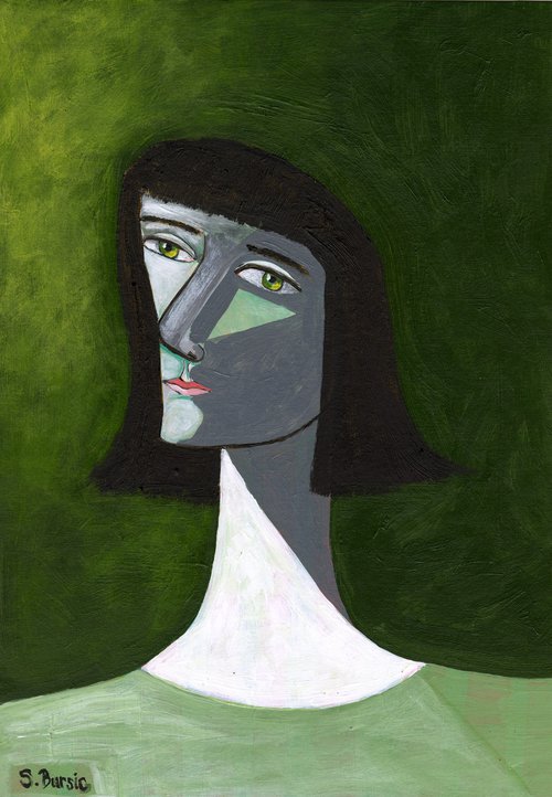 Woman with Green Eyes by Sharyn Bursic