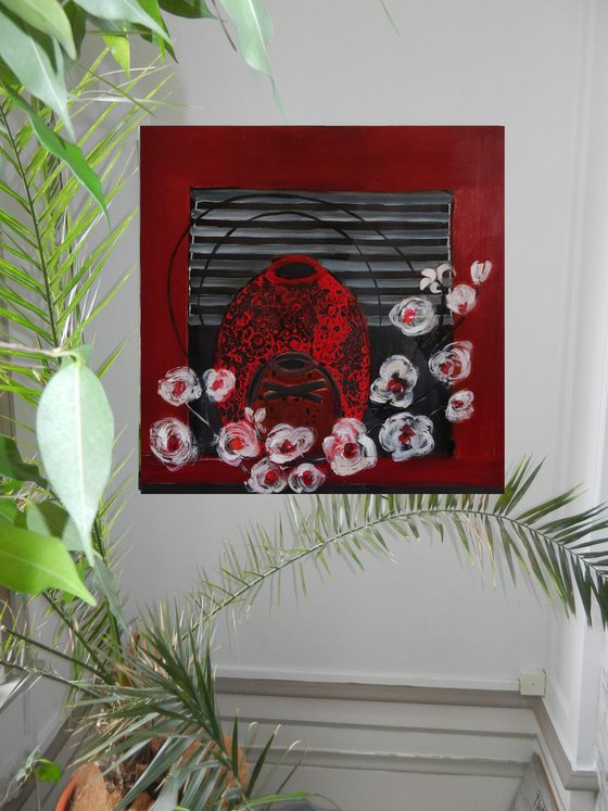 Red asian artwork inspiration 100x100