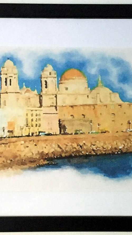 Old Cadiz from the sea by Tony Roberts