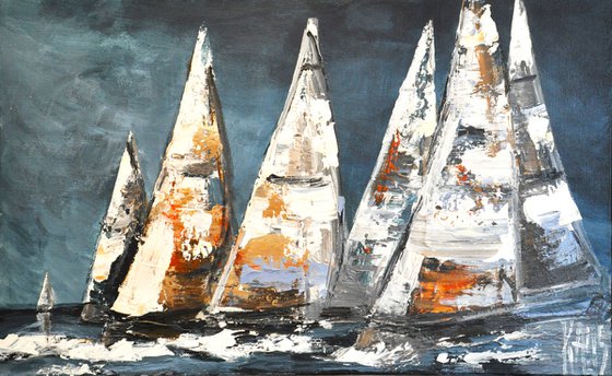 Regatta in blue and white