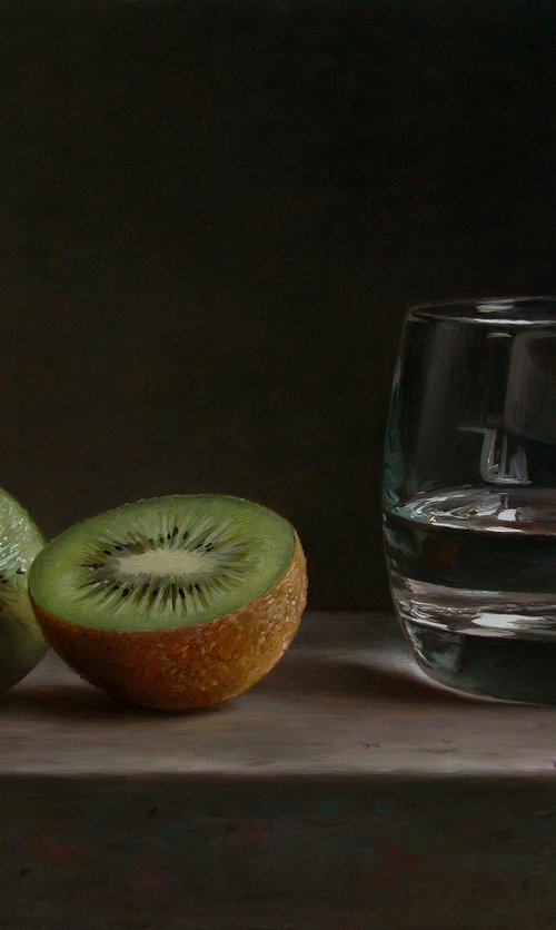 Kiwi with a glass by Albert Kechyan