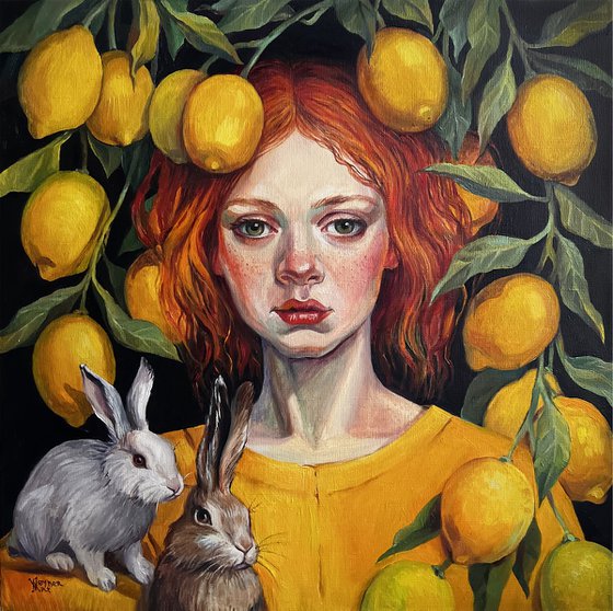 Girl with lemons