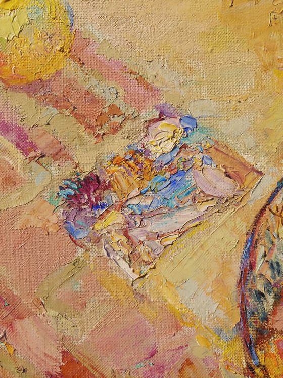 Mosaic of sunlight in autumn apples