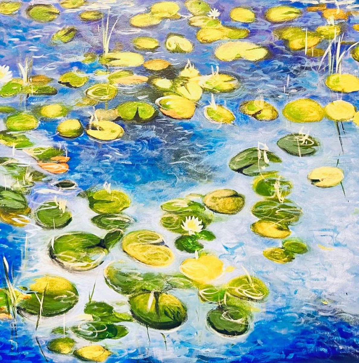  Lilies At Night By Shabs Beigh, 24 X 24, Artwork For Sale On Artfinder