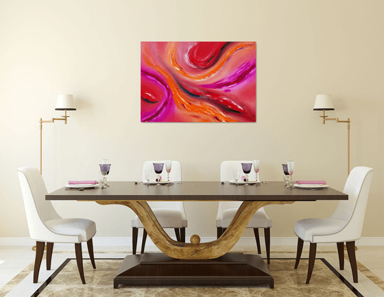 Osmosis II, 100x70 cm, Deep edge, LARGE XL, Original abstract painting, oil on canvas