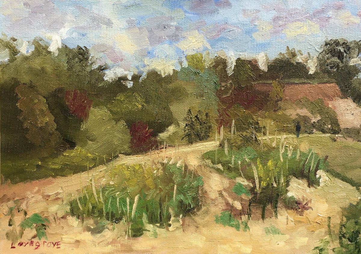 Impressionistic Landscape Oil Painting By Julian Lovegrove Art, 14 X 10", Sand Dunes On The Kent Coast, Original Artwork