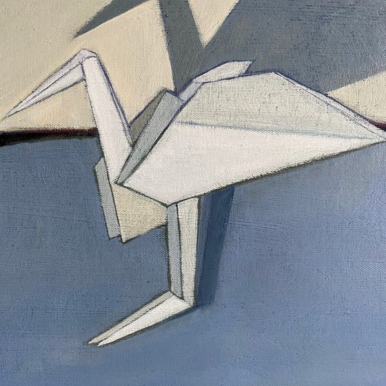 Still Life With Origami Heron
