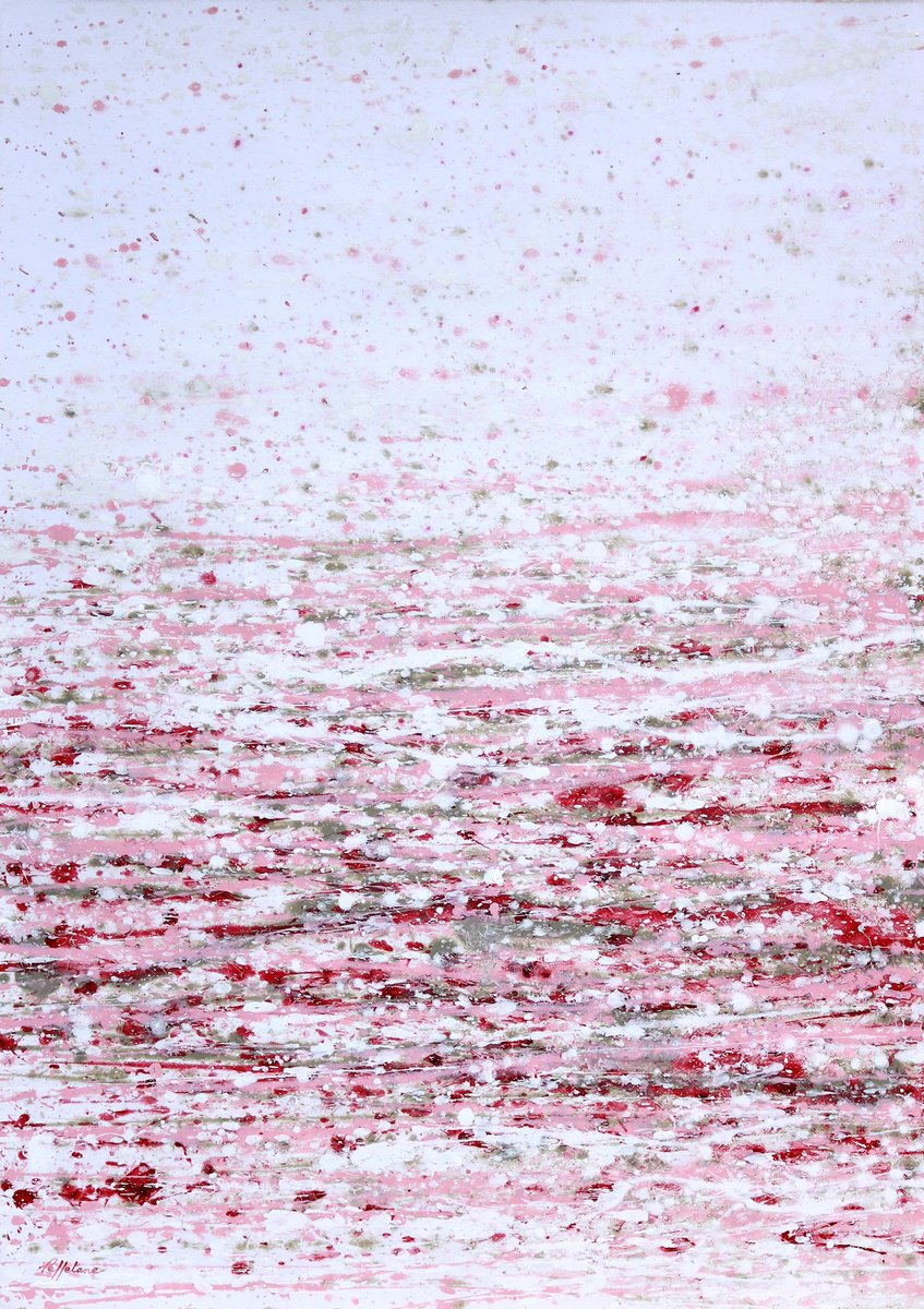 Expressive Landscape Acrylic Painting By Isabelle Pelletane, 20 X 26, Ocean Love 2, Original Artwork