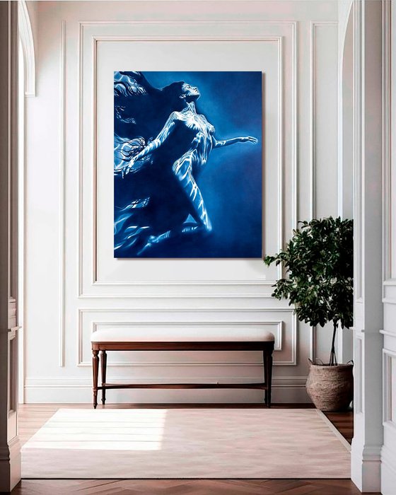 Carrying the Light – Deep Blue Water Nude
