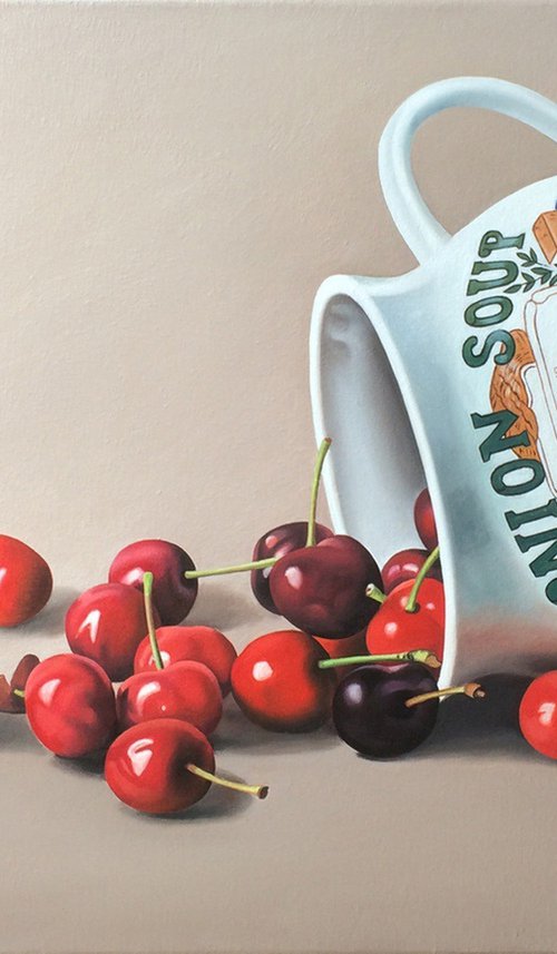 Cherries in a Soup Bowl by Alexander Titorenkov