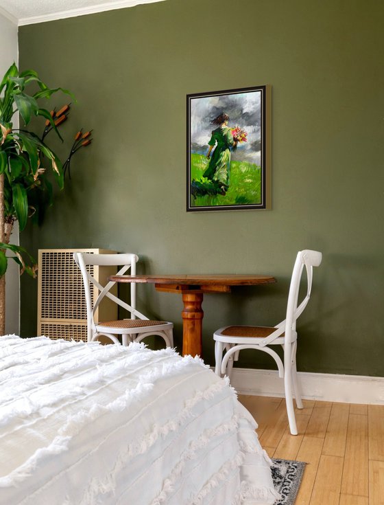 Girl in Green Meadow