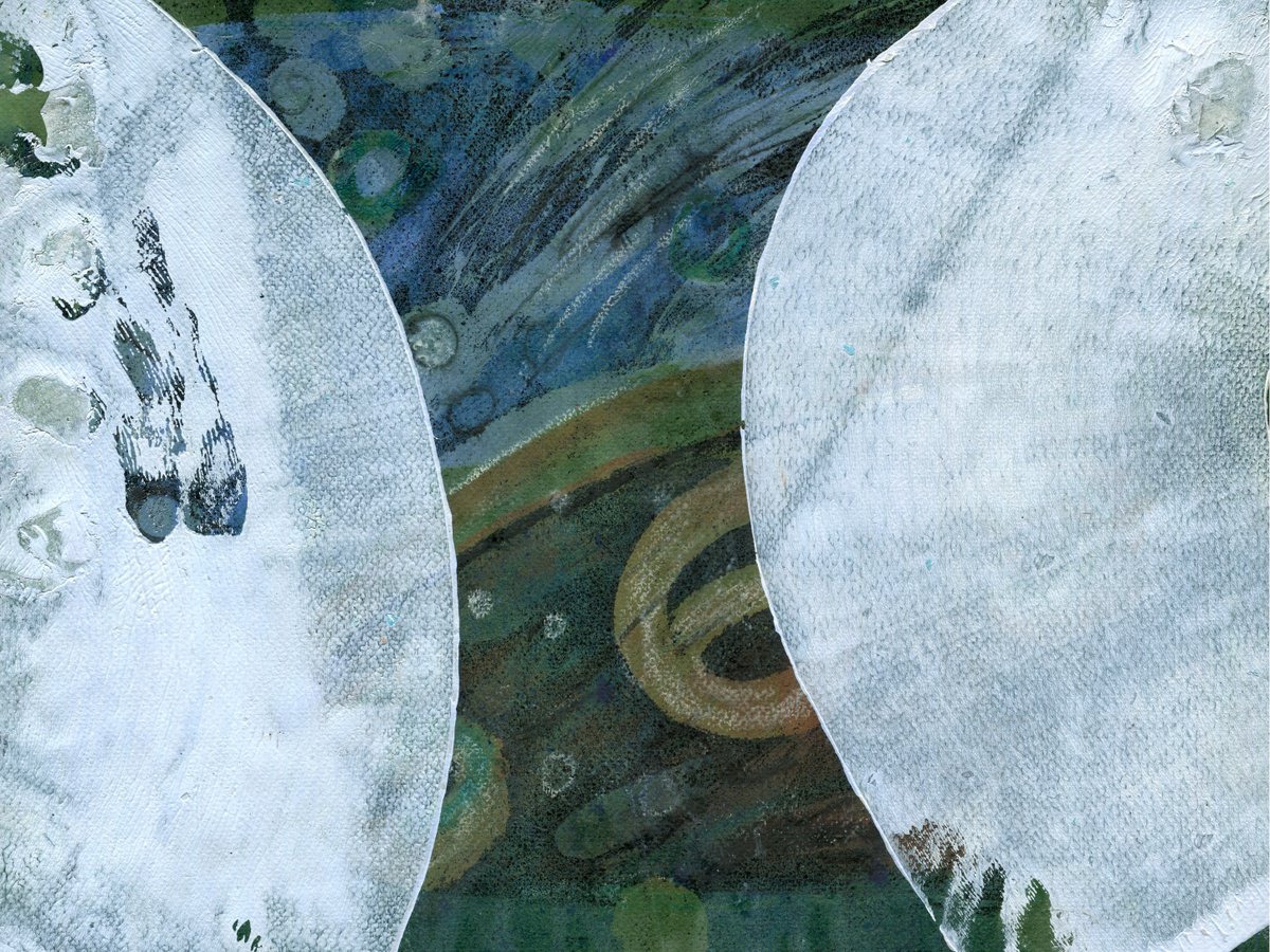 Abstract Landscape Painting By Elizabeth Anne Fox, 16 X 12, Frozen Pond, Original Artwork