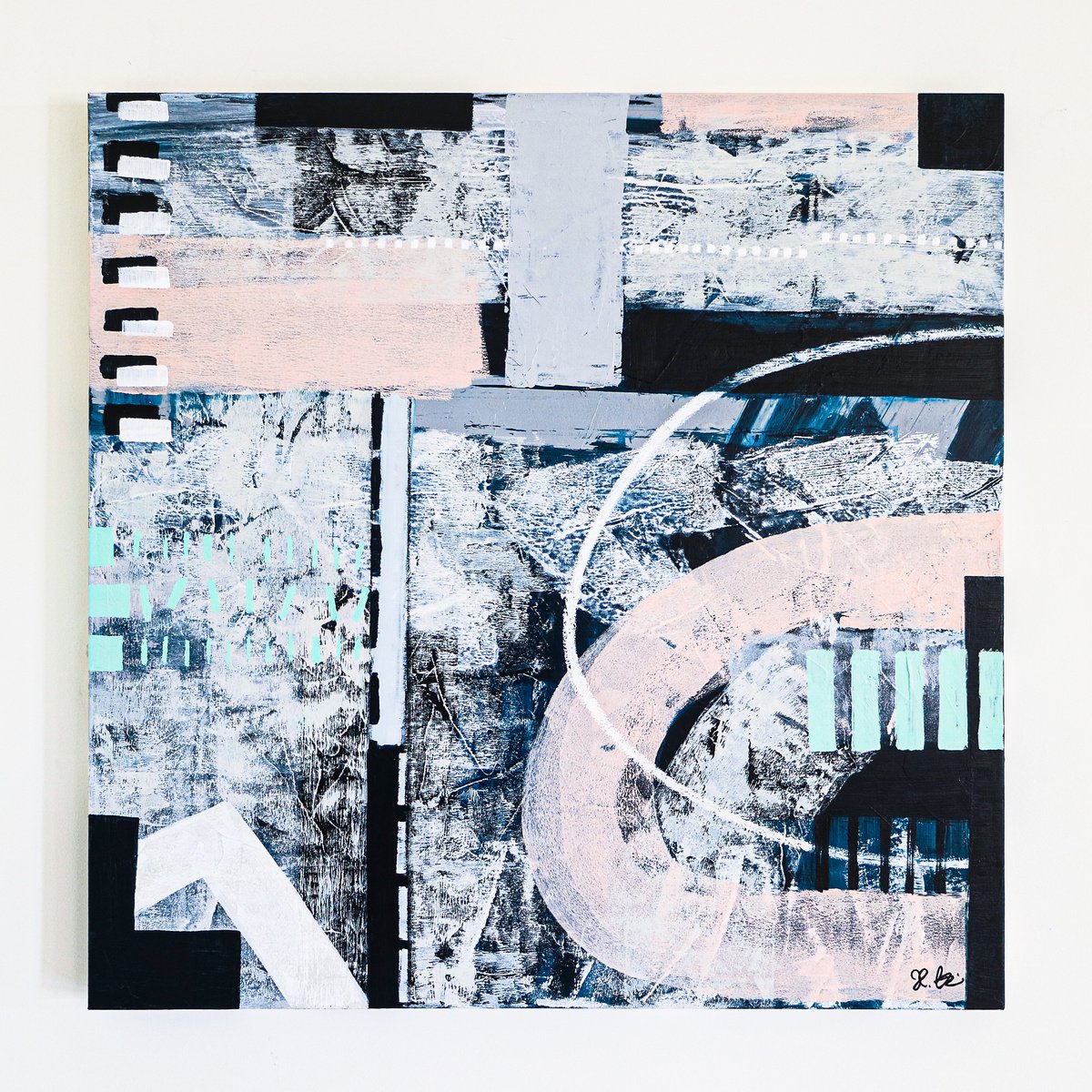 Abstract Painting - Tempus (Original, 36x36 | 91x91 cm) by Hyunah Kim