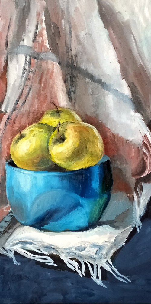 Apples on the tablecloth by Olena Kucher
