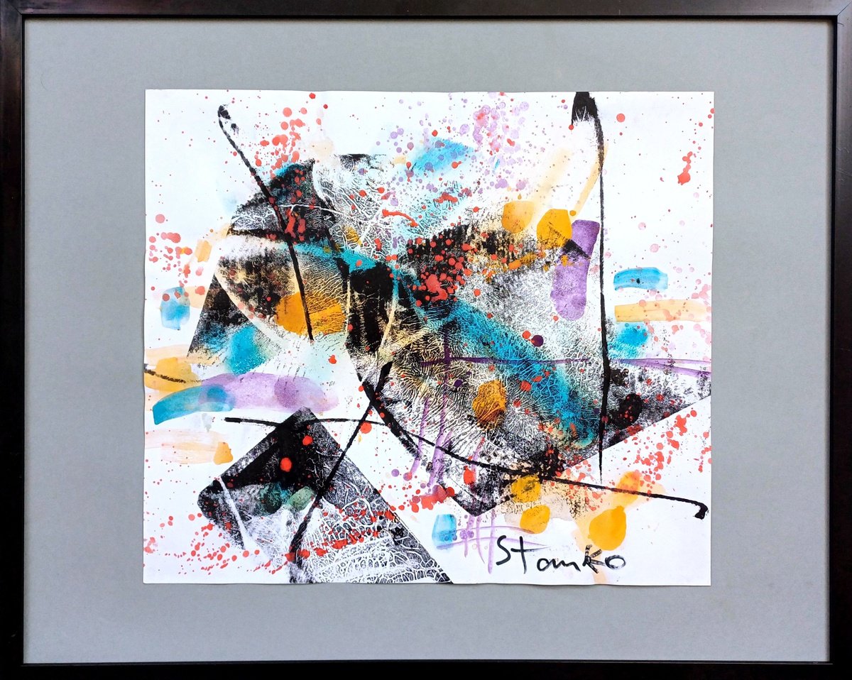 Abstract Acrylic Painting By Stanislav Bojankov, 20 X 16", Abstract Landscape-Xiii, Original Artwork