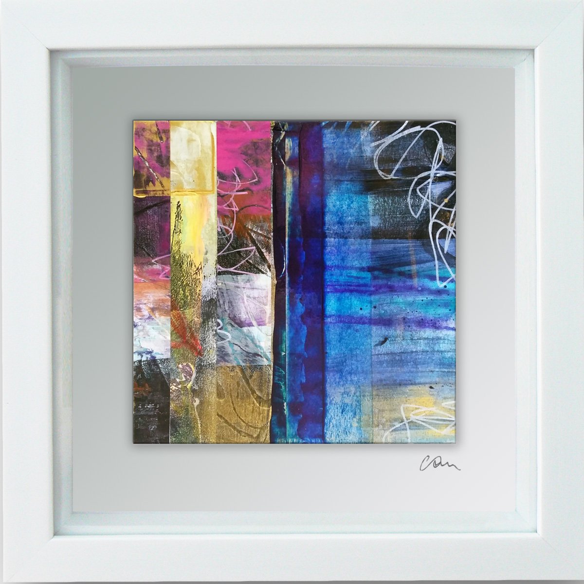 Framed ready to hang original abstract - Feedback #6 by Carolynne Coulson