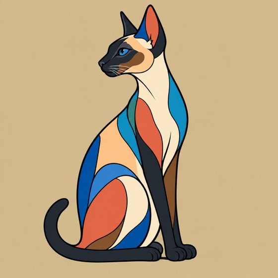 Colorful Siamese Cat #09