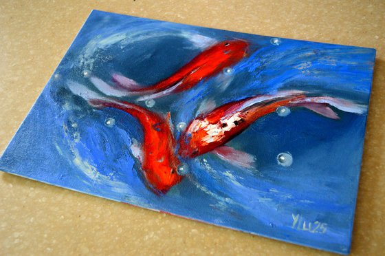 Sketch with Koi fish.
