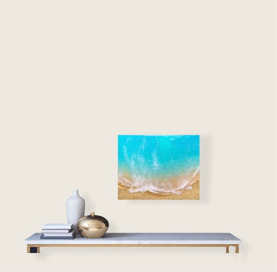 Teal Waves #27 Beachscape Painting