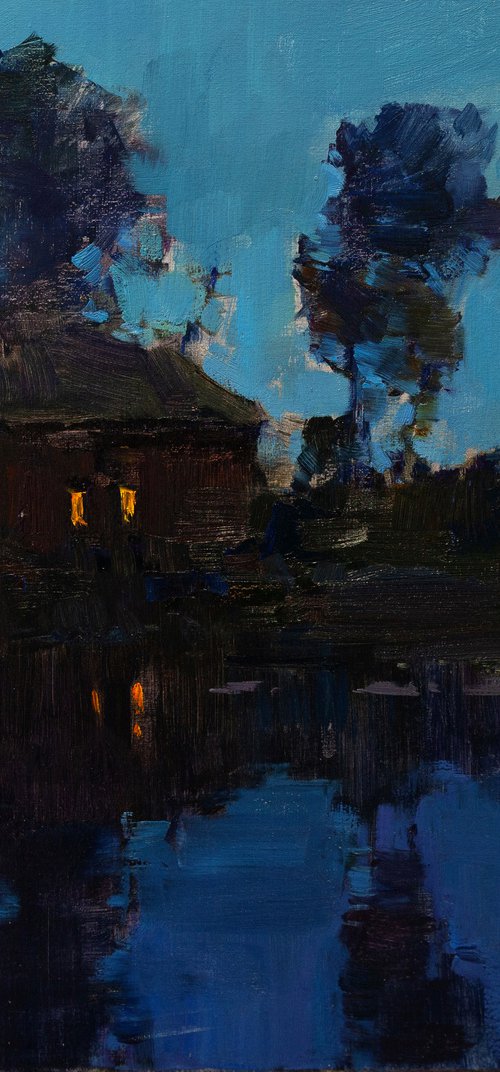Night pond by Aleksandr  Kryushyn