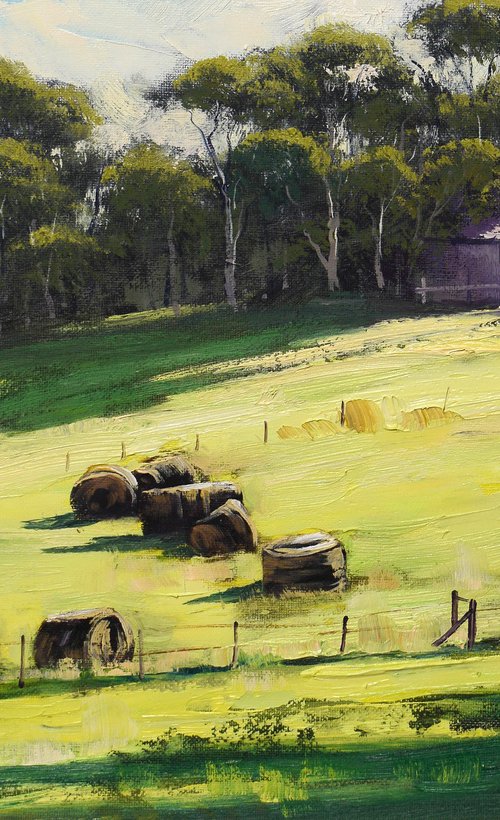 Hay Shed with bales Australia by Graham Gercken