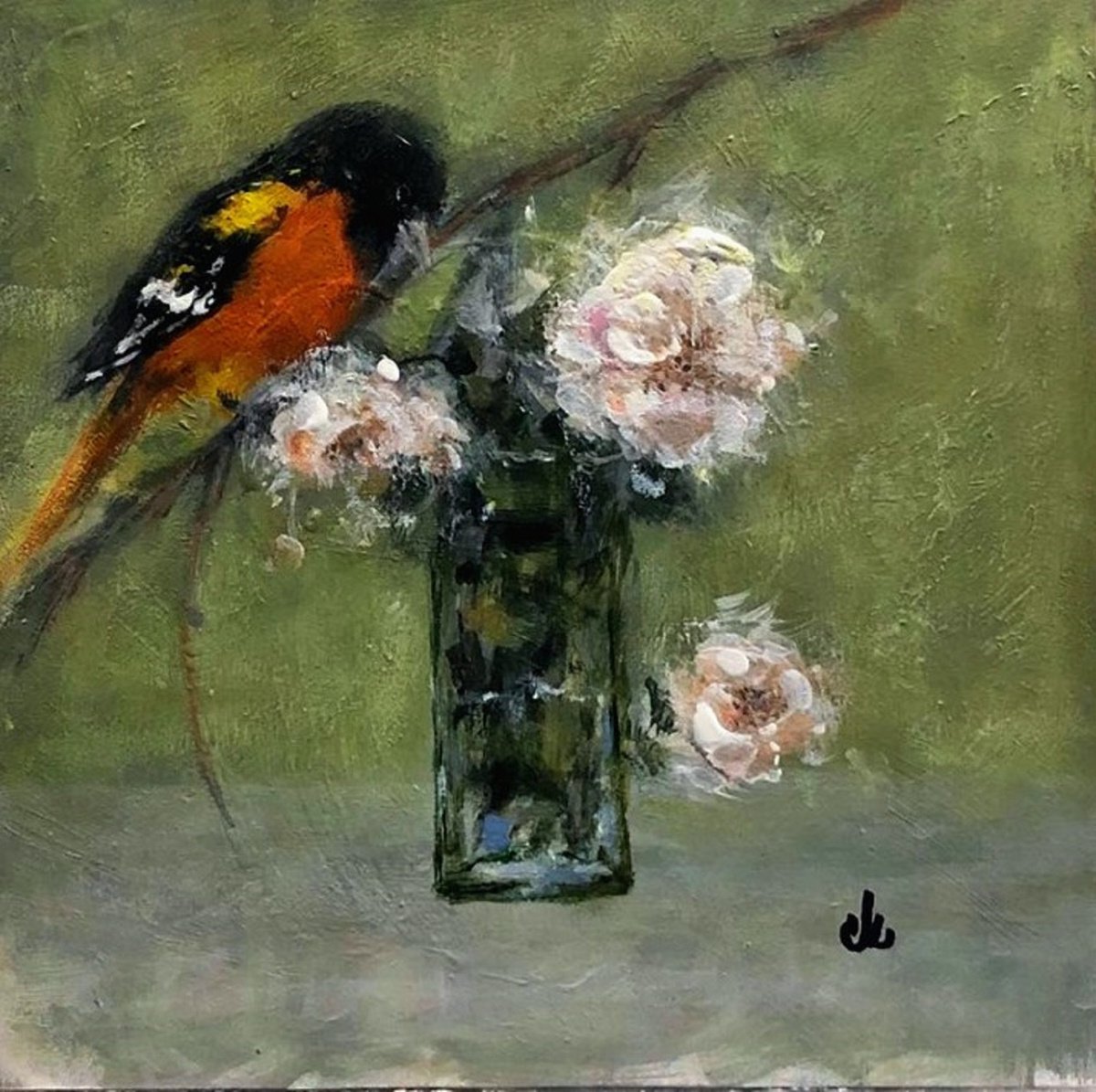 Impressionistic Animal Acrylic Painting By Cristina Mihailescu, 6 X 6, Good Morning!#42, Original Artwork