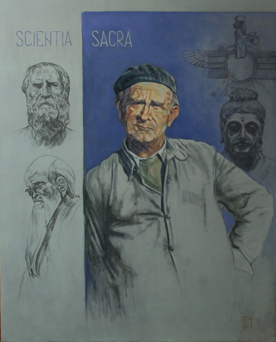 Scientia sacra (Bela Hamvas) oil on linen by prodanaart
