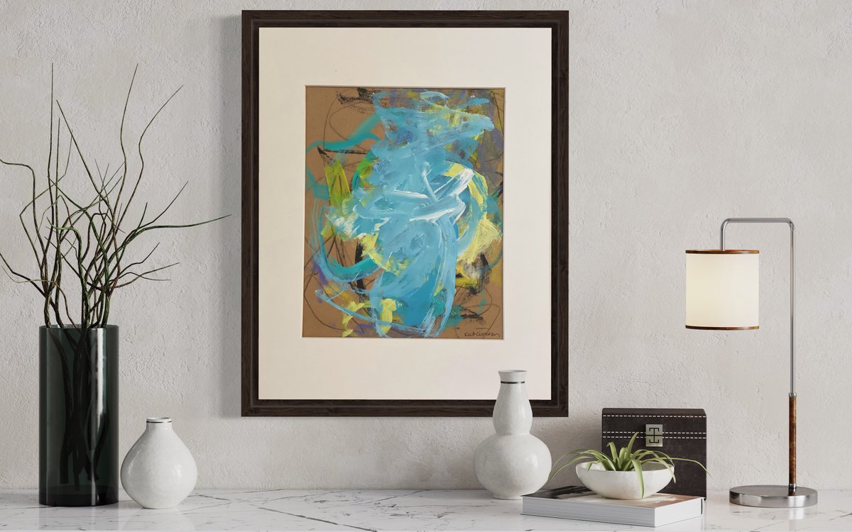 Hidden Gems 2 - colorful energetic bold abstract painting raw art by Kat Crosby