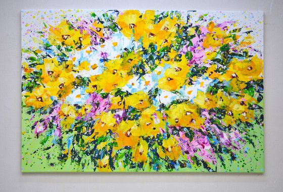 Yellow flowers.