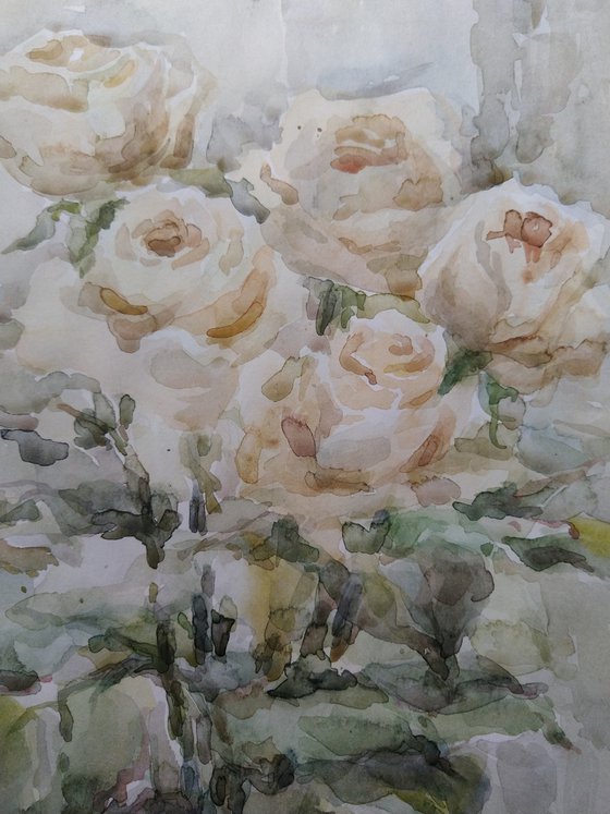 Roses. Original watercolour painting.