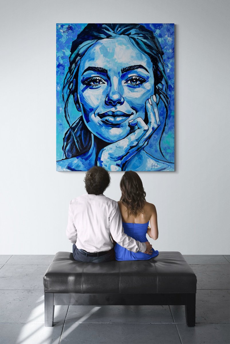  Monologue In Blue By Julijana Ravbar, 47 X 59, Artwork For Sale On Artfinder
