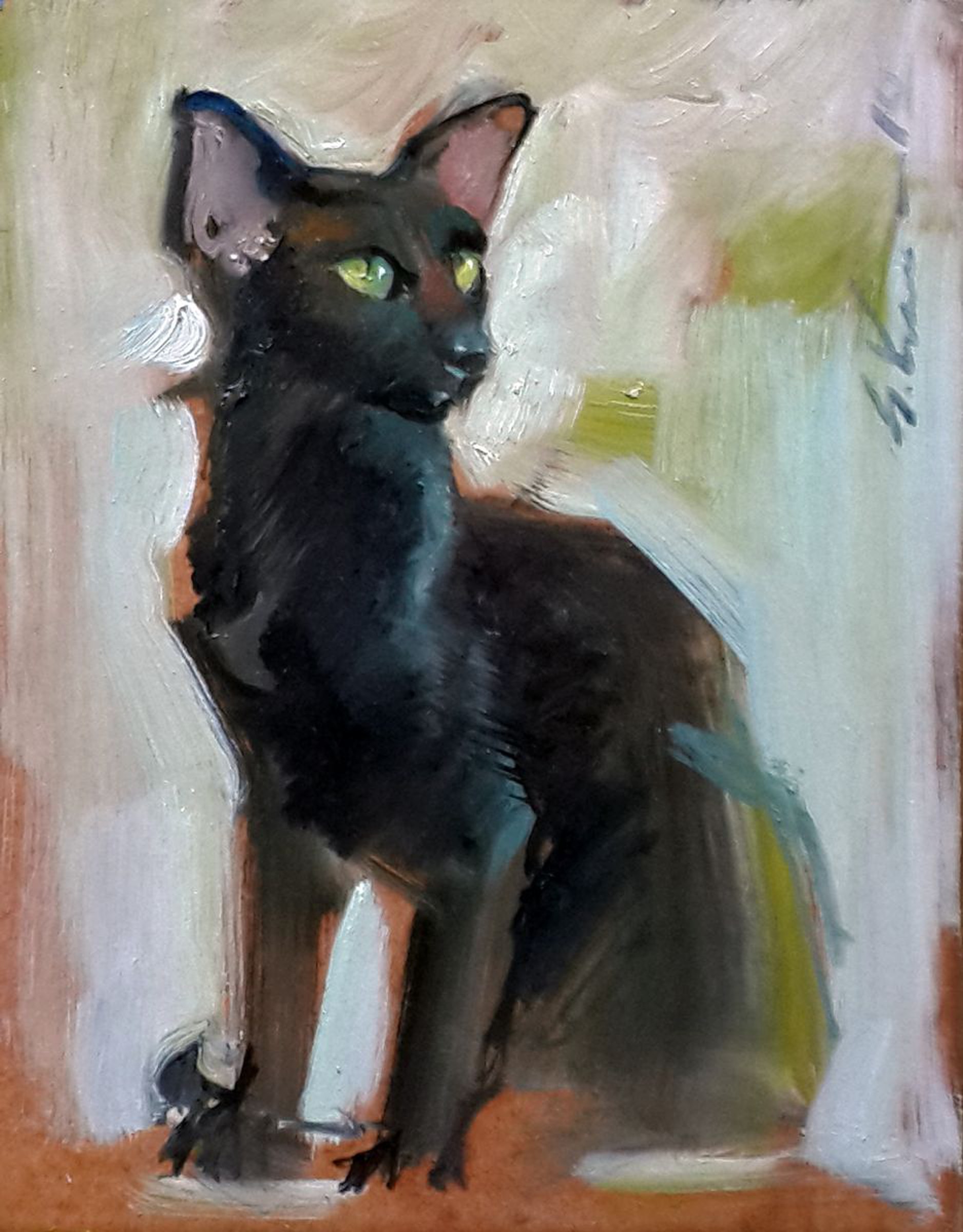 Black Cat Oil Painting By Sergei Yatsenko Artfinder