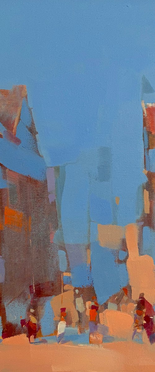 City Mood, Original oil painting, Handmade artwork, One of a kind by Vahe Yeremyan